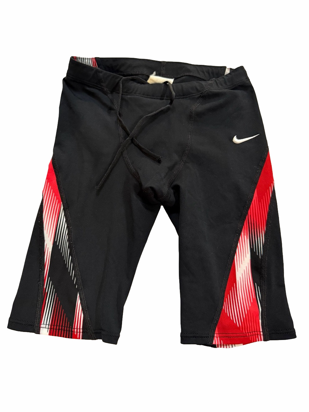 Nike Black Competitive Swim Jammer Red White Side Graphics Youth Boy Size 26